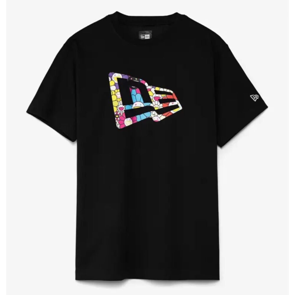 New Era x Takashi Murakami Flag Short Sleeve T-Shirt Men's Medium Black NWT